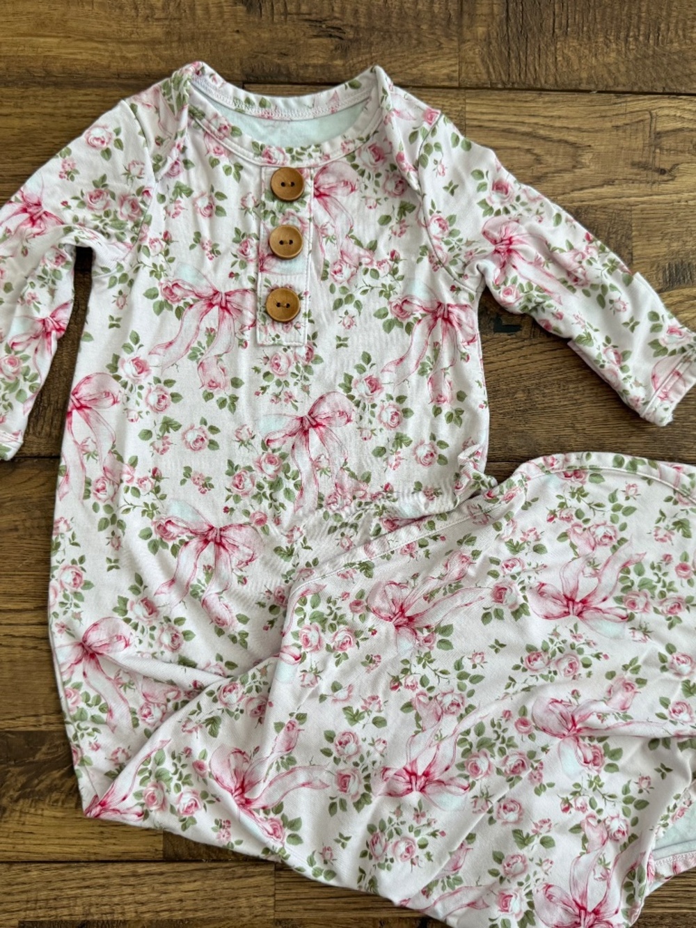 Caden Lane Bows In Bloom Baby Knot Gown Bamboo Size‎ Newborn CC
